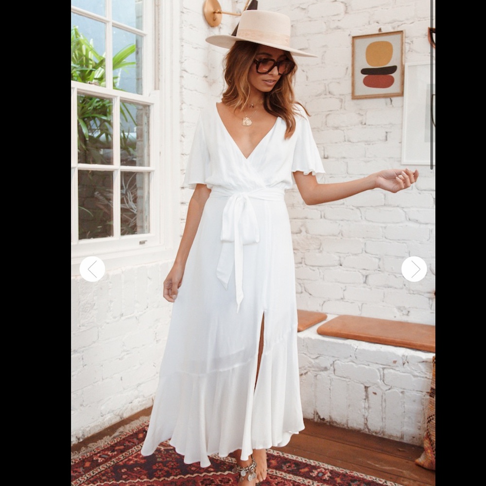 Fortunate One white maxi dress large New